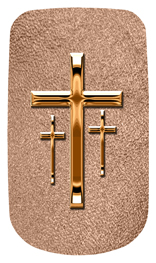 DAROYAL-517-CP-SH-BZ Copper 3 Crosses Shimmer Bronze Background